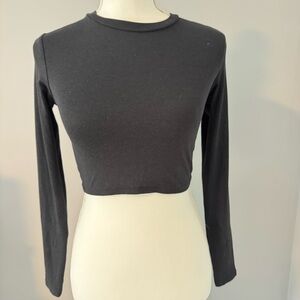 Zara Black Long Sleeve Cropped Top | Good Used Condition